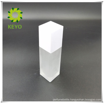 new products empty square frosted pump cap glass cosmetics jar bottle